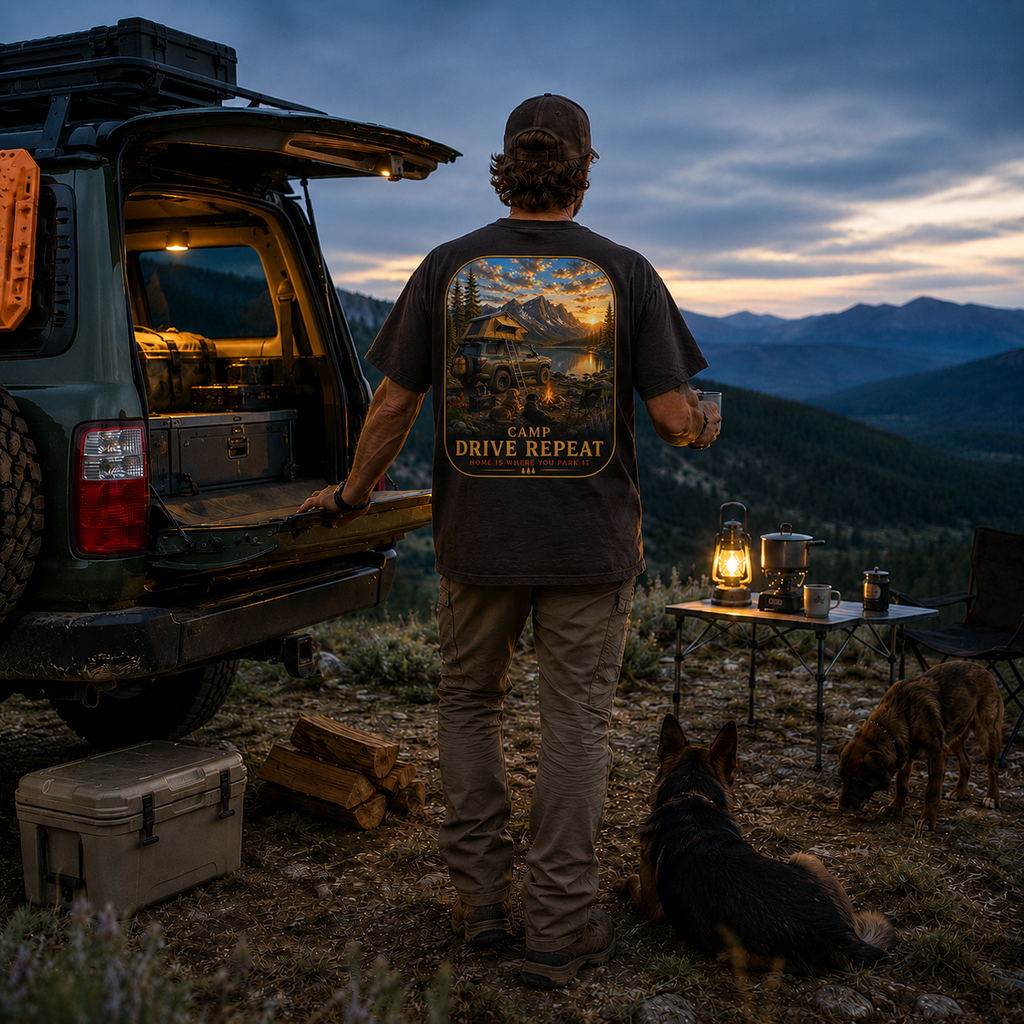 Camp Drive Repeat | Adventure Tee